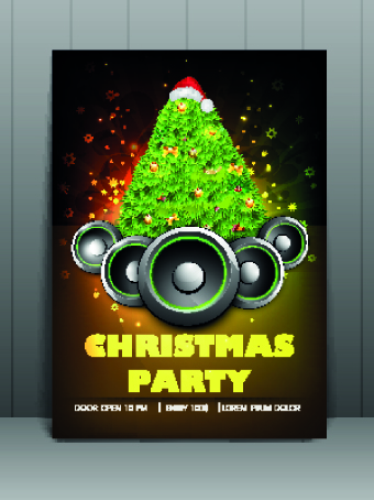 340x454 Christmas Party Flyer Vector Template Free Download