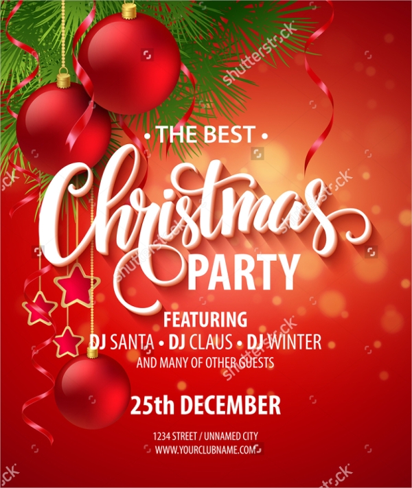 600x711 Christmas Party Invitation Templates