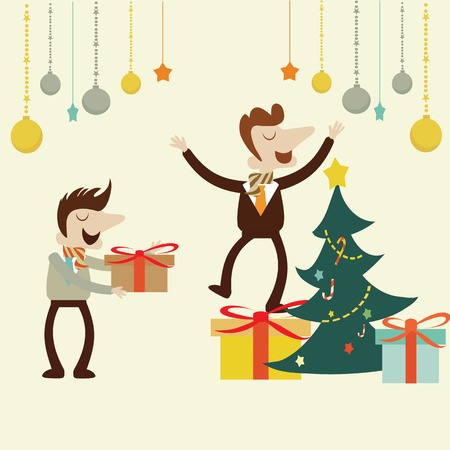 450x450 Office Christmas Party Vector Cartoon Design Royalty Free Vector