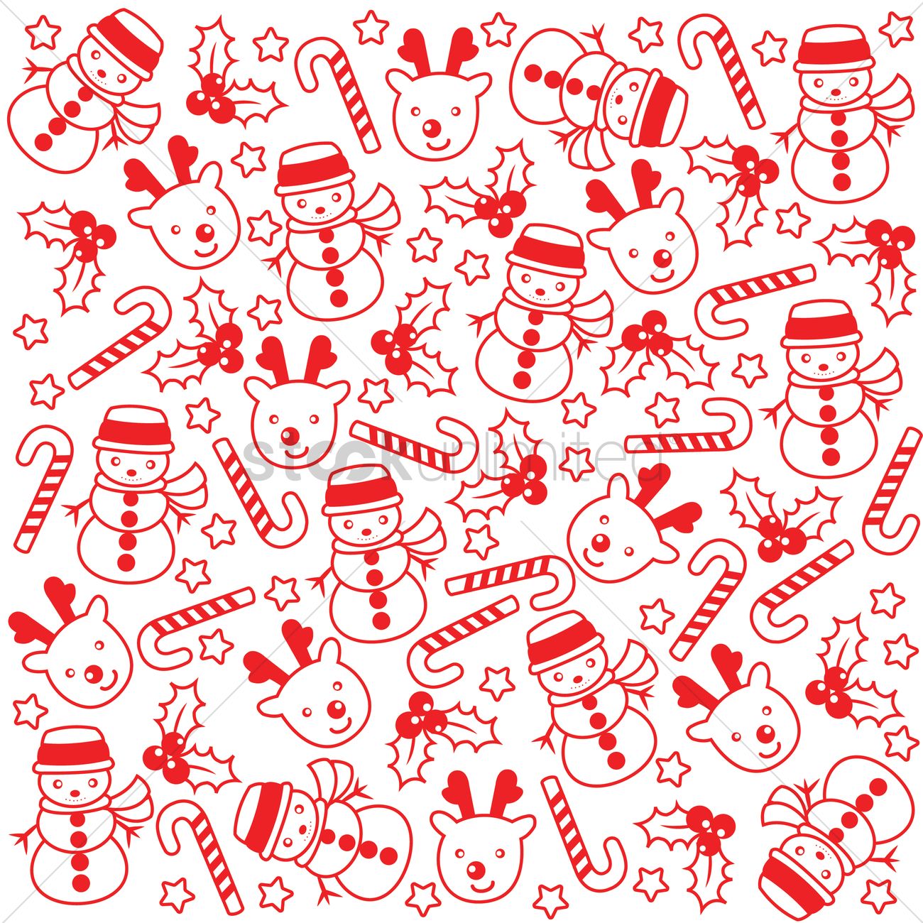 1300x1300 Christmas Pattern Background Vector Image