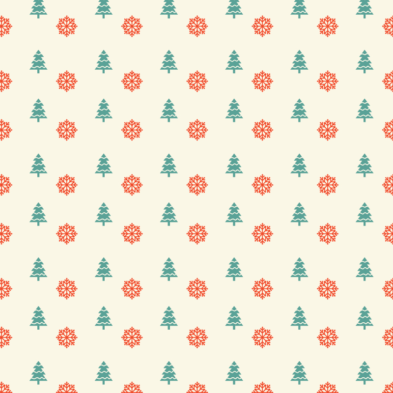 800x800 Christmas Pattern With Snowflakes And Christmas Tree