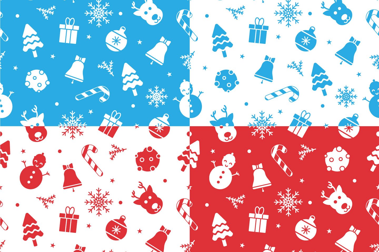 1440x960 Merry Christmas Vector Free Seamless Pattern