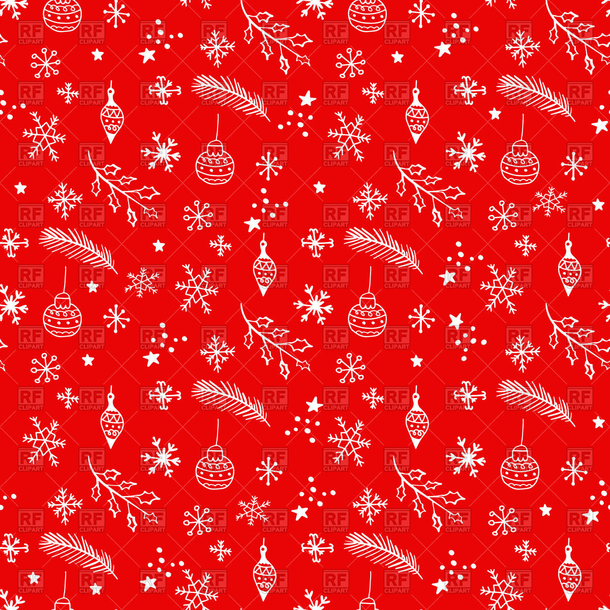 1200x1200 Red Seamless Christmas And New Year Pattern Vector Image