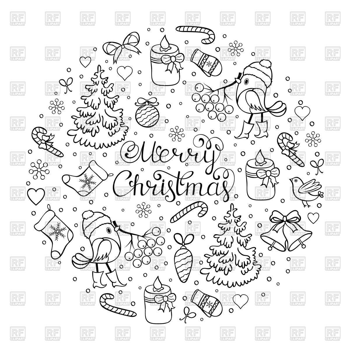 1200x1200 Seamless Christmas Pattern With Winter Elements