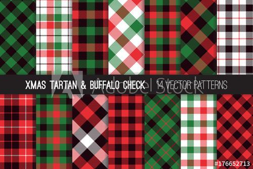 Christmas Tartan And Buffalo Check Plaid Seamless Vector Patterns 500x334 Christmas Tartan And Buffalo Check Plaid Seamless Vector Patterns