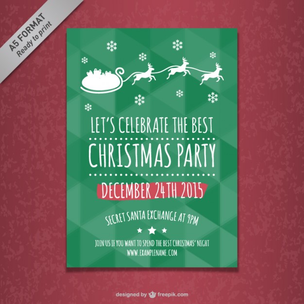 626x626 Christmas Party Poster Template Vector Free Download