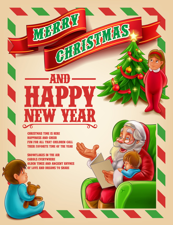 600x780 Vector Christmas Poster Template Vector Free Download