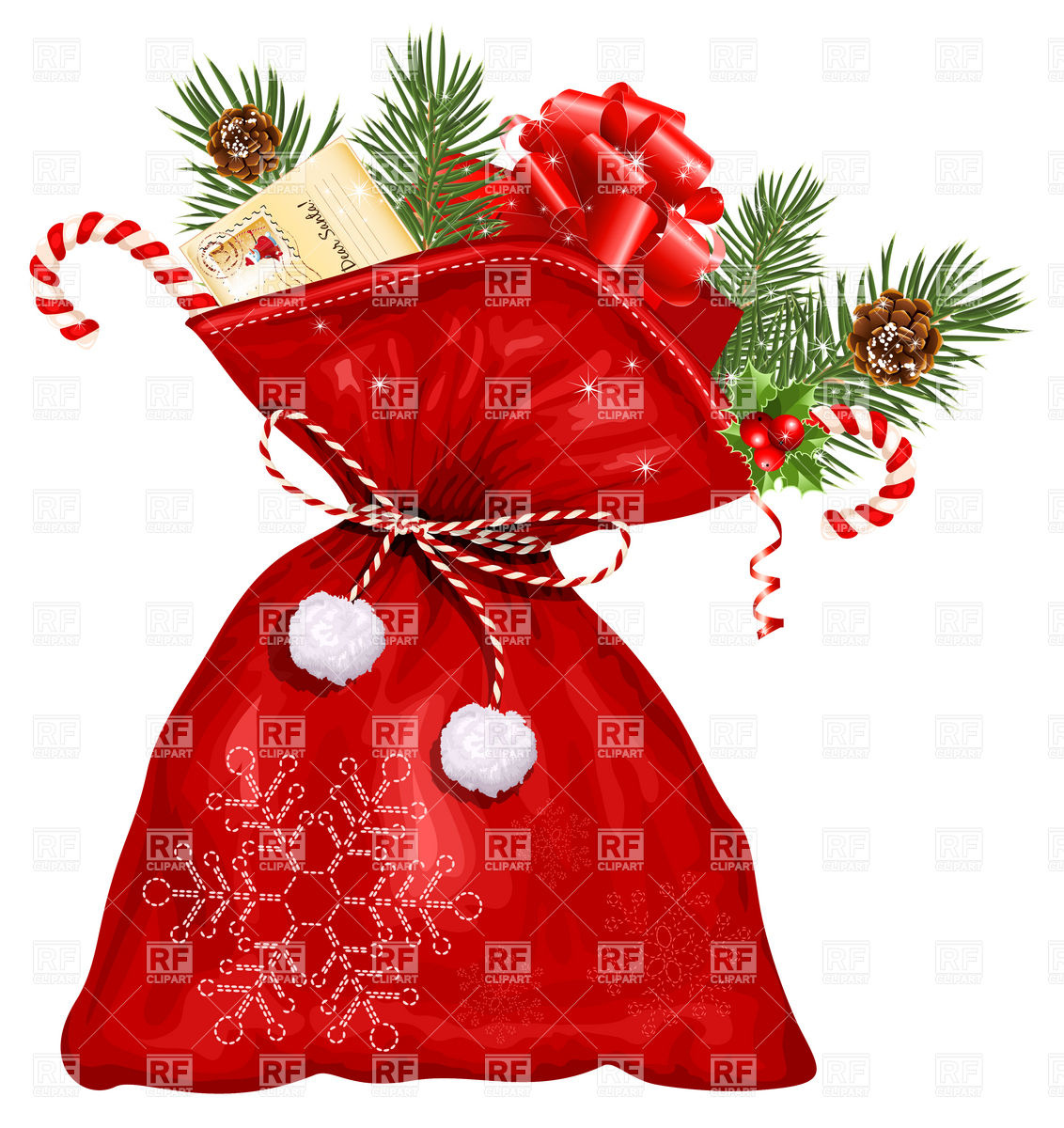 1132x1200 Christmas Sack With Presents Vector Image Of Objects Ivelly