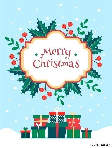 380x500 Merry Greeting Card Template With Cute Lettering Frame