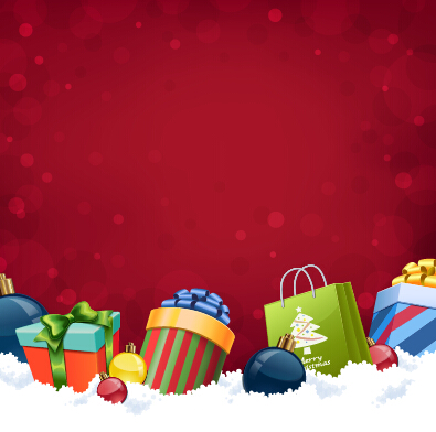 395x392 Red Background With Christmas Gift Vector Free Download