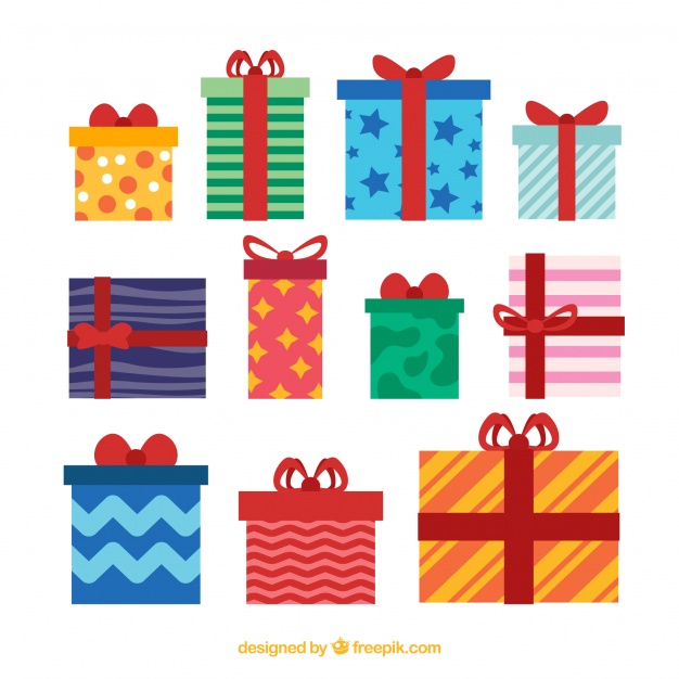 626x626 Christmas Gift Set In Flat Design Vector Free Download