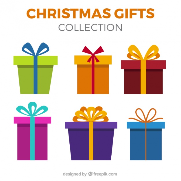 626x626 Colored Gift Set In Flat Design Vector Free Download