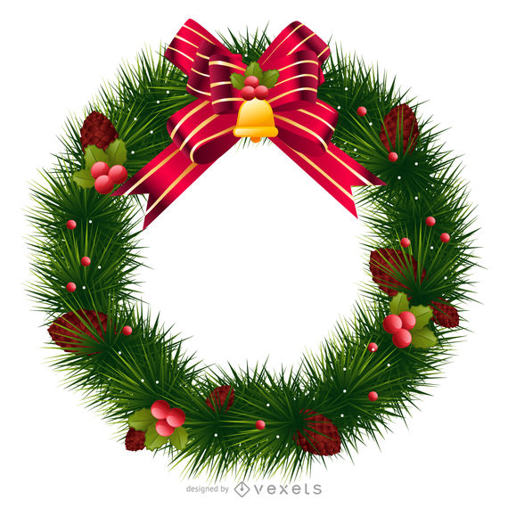 Christmas Wreath Vector Png Vector, Clipart 570x570 Christmas Wreath Vector Png Vector, Clipart