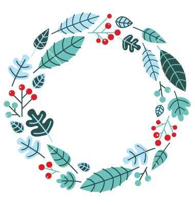 Christmas Retro Holiday Wreath Isolated On White Vector Art 380x400 Christmas Retro Holiday Wreath Isolated On White Vector Art
