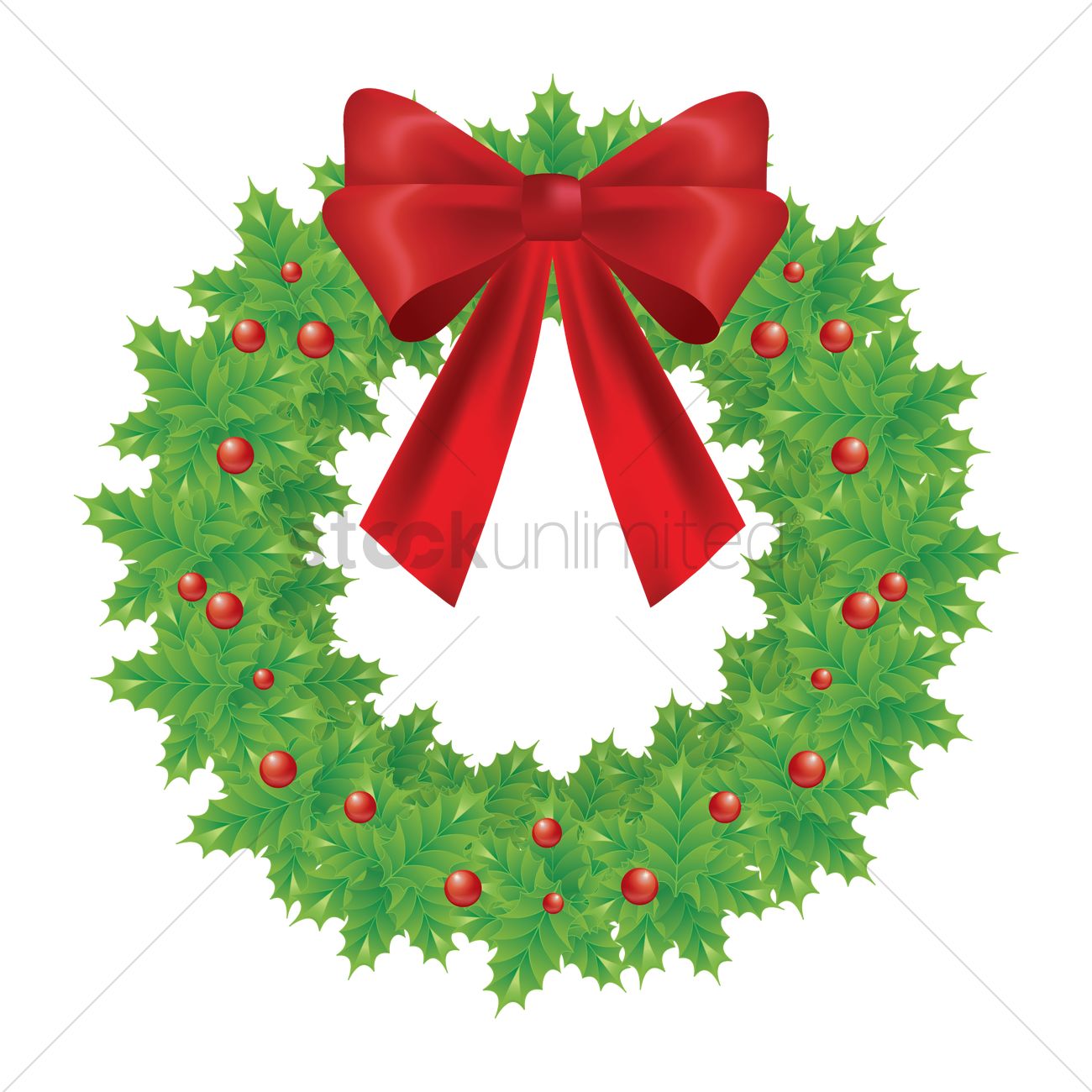 Christmas Wreath Vector Image 1300x1300 Christmas Wreath Vector Image