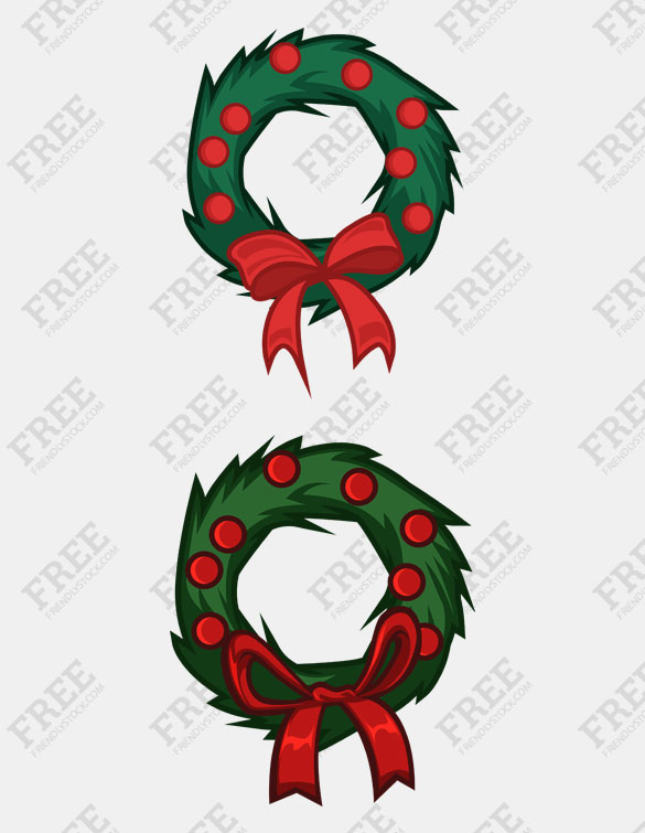 Free Vector Christmas Wreaths 585x755 Free Vector Christmas Wreaths