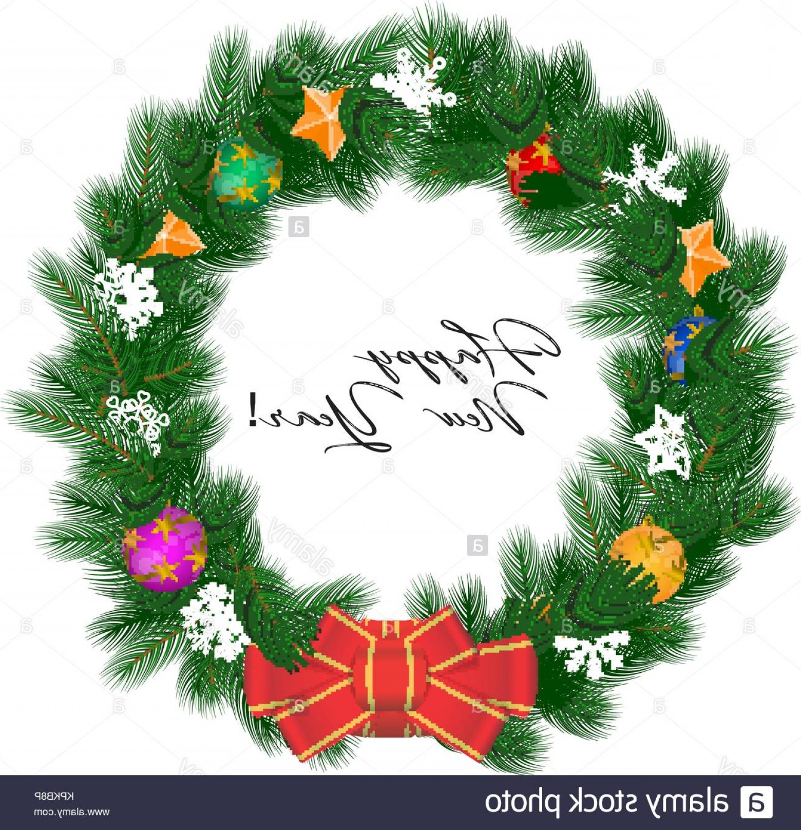 Stock Image Christmas Wreath Vector Illustration Isolated On White 1560x1616 Stock Image Christmas Wreath Vector Illustration Isolated On White