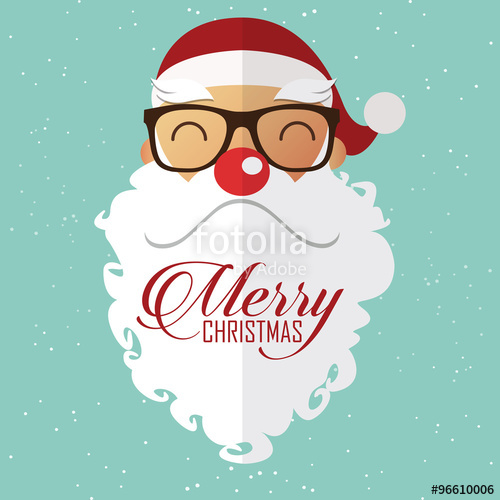 500x500 Happy Santa Claus Red Nose In Christmas Scene Vector Illustration
