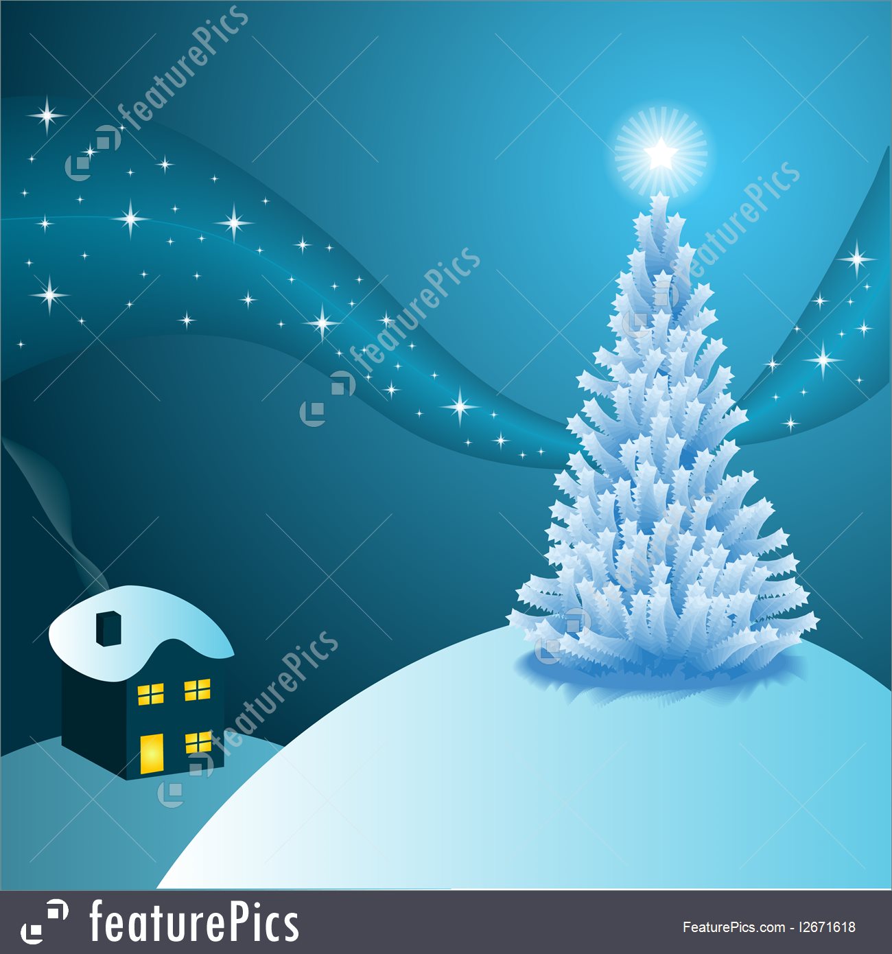 Holidays A Blue Vector Christmas Scene 1300x1390 Holidays A Blue Vector Christmas Scene