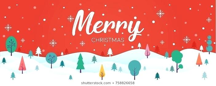 Merry Landscape With Tree And Snow Vector On Red Background 703x280 Merry Landscape With Tree And Snow Vector On Red Background