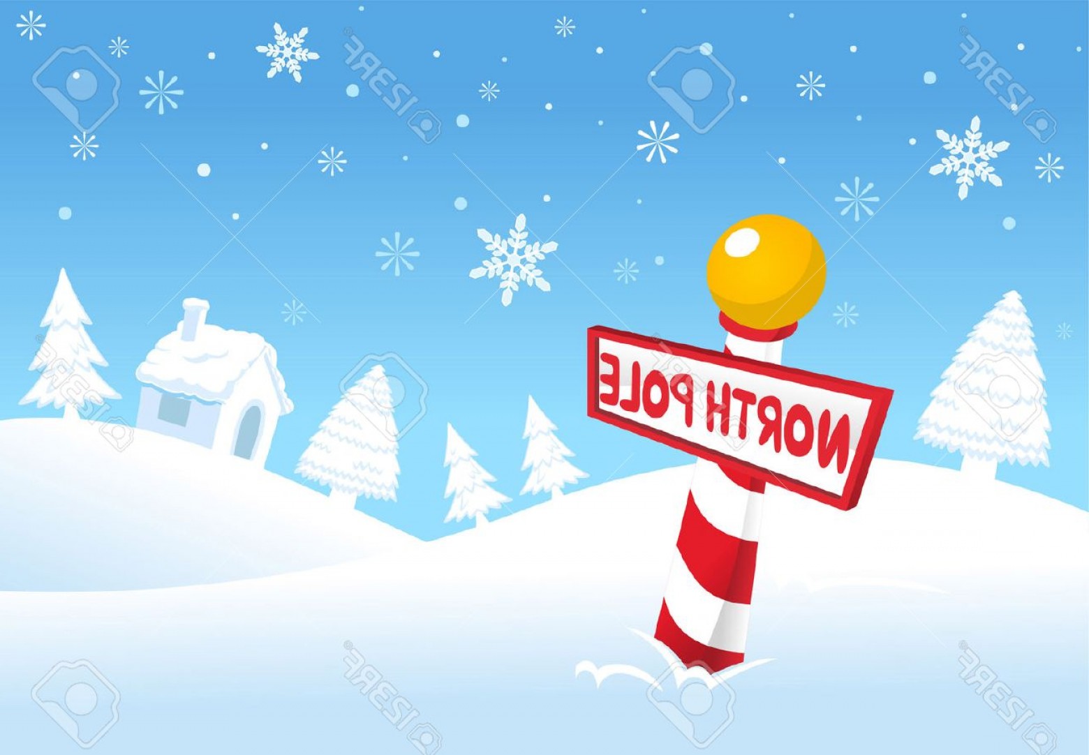Photostock Vector North Pole Christmas Scene Soidergi 1560x1082 Photostock Vector North Pole Christmas Scene Soidergi