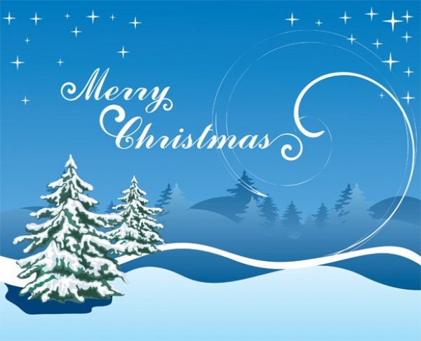 Snowy Christmas Scene Vector Background 600x486 Snowy Christmas Scene Vector Background