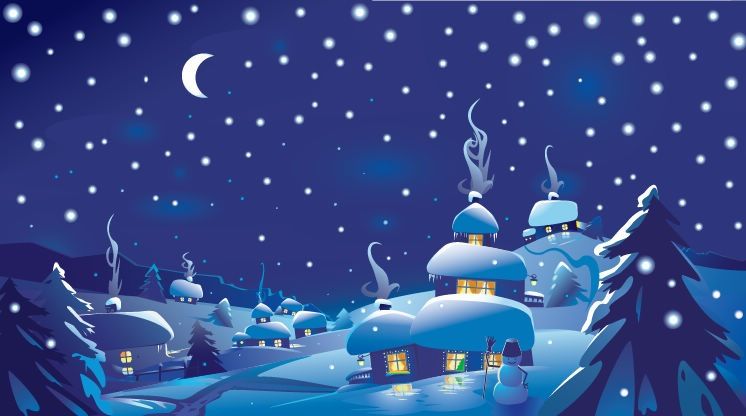 Winter Holiday Clip Art Winter Christmas Scene Vector 746x416 Winter Holiday Clip Art Winter Christmas Scene Vector