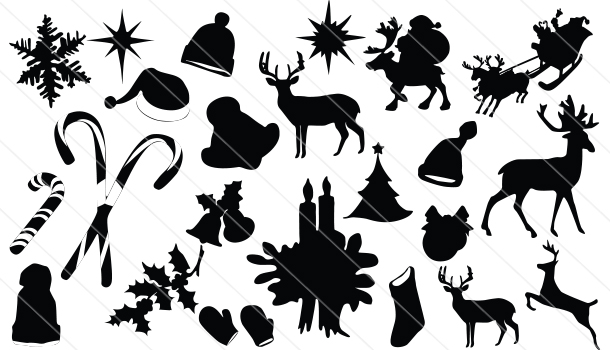 610x350 Christmas Silhouette Vector Images