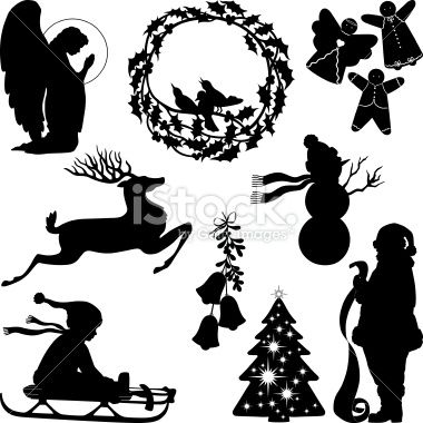 Christmas Silhouette Vector at Vectorified.com | Collection of ...