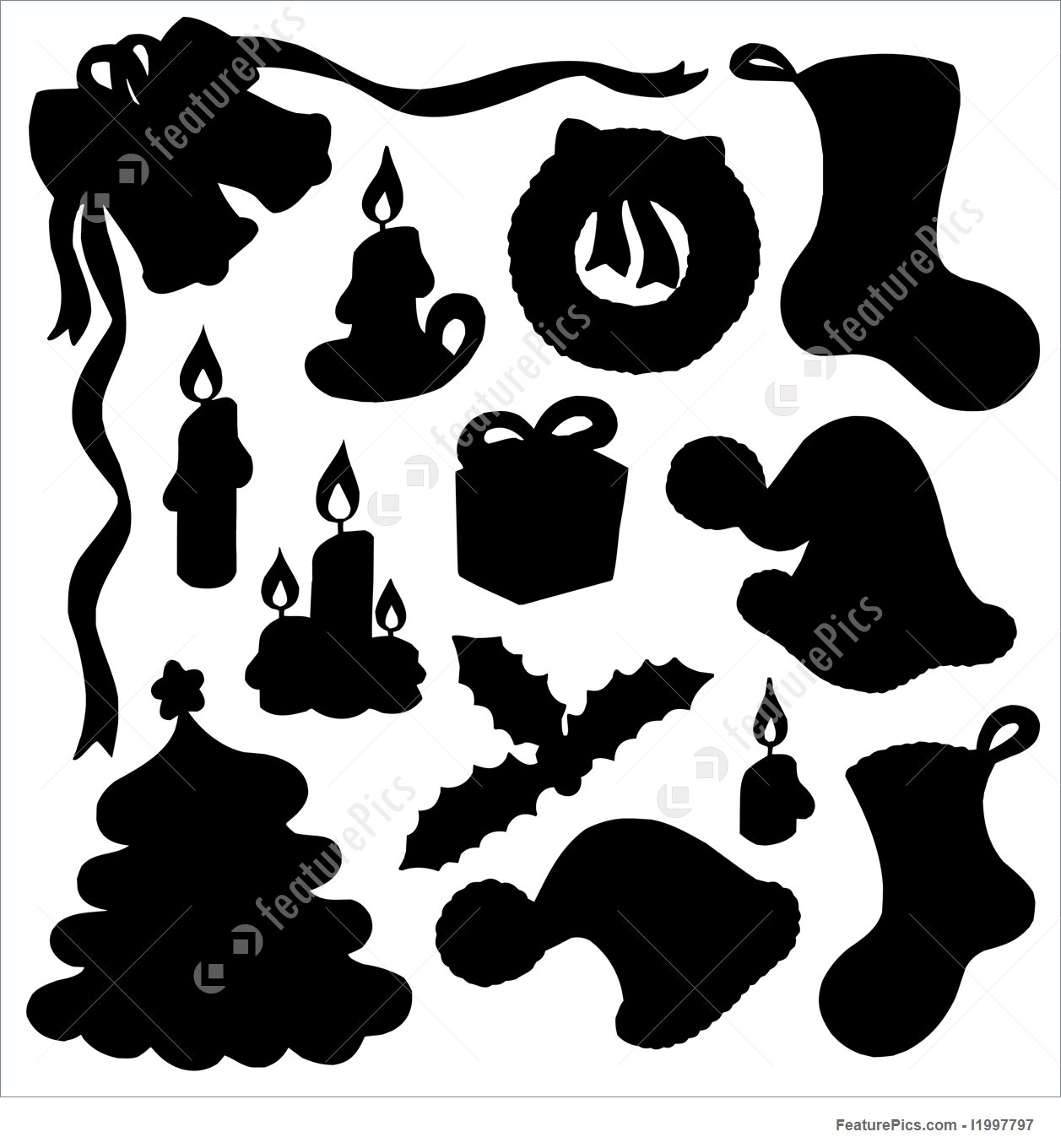 1257x1360 Illustration Of Christmas Silhouette Collection