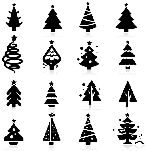 511x529 Silhouettes Christmas Trees Set Vector Free Download