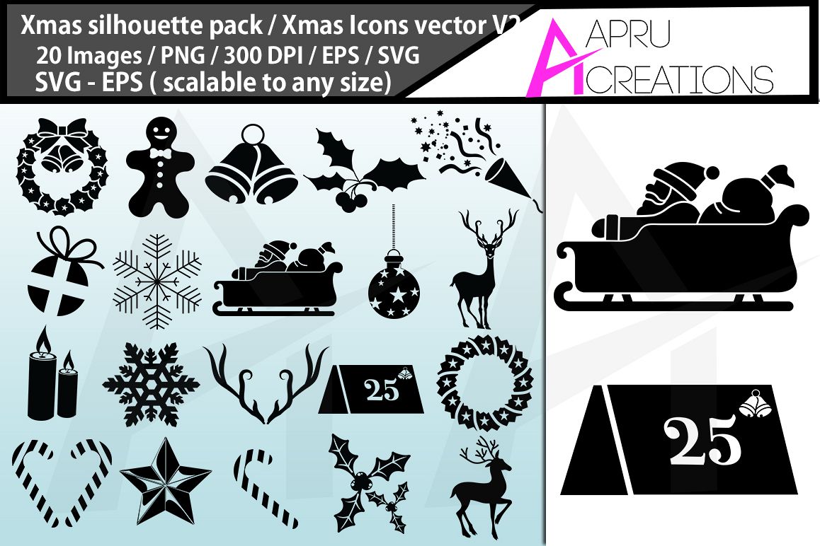 1158x772 Christmas Silhouette Bundle Christmas Silhouette