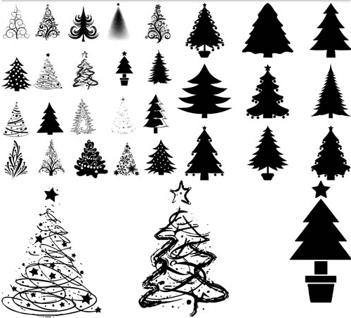 500x453 Christmas Tree Silhouette Vector Images