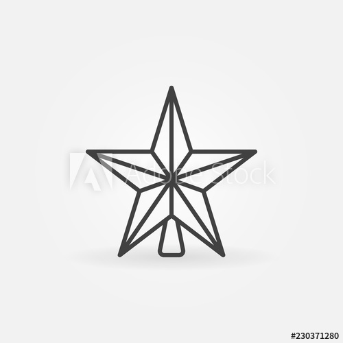 500x500 Christmas Star Vector Icon Or Symbol In Thin Line Style