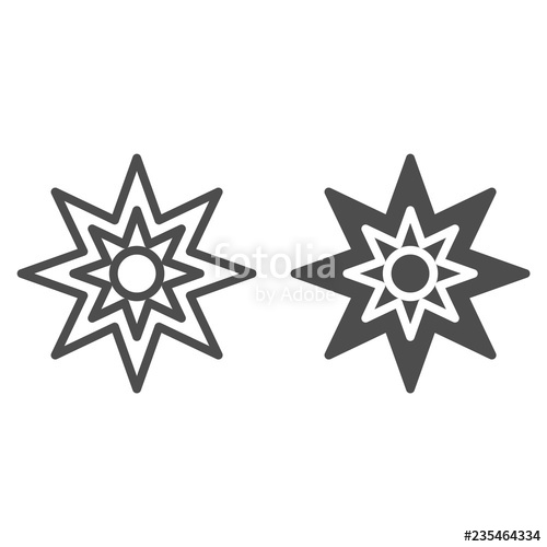 500x500 Eight Point Star Line And Glyph Icon Christmas Star Vector