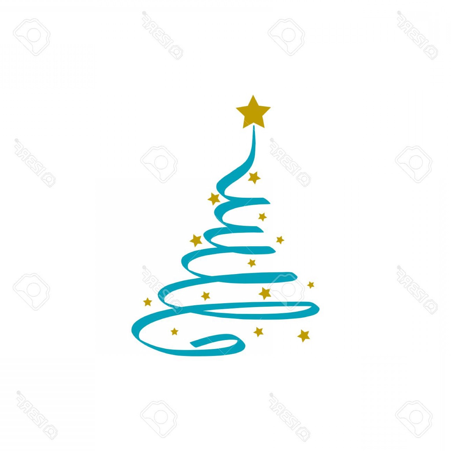 1560x1560 Photomerry Christmas Background With Blue Christmas Tree And Gold