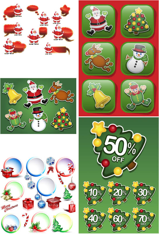 544x800 Christmas Stickers Templates Vector Vector Graphics Blog
