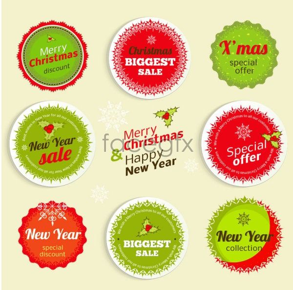 Christmas Stickers Vector at Vectorified.com | Collection of Christmas ...