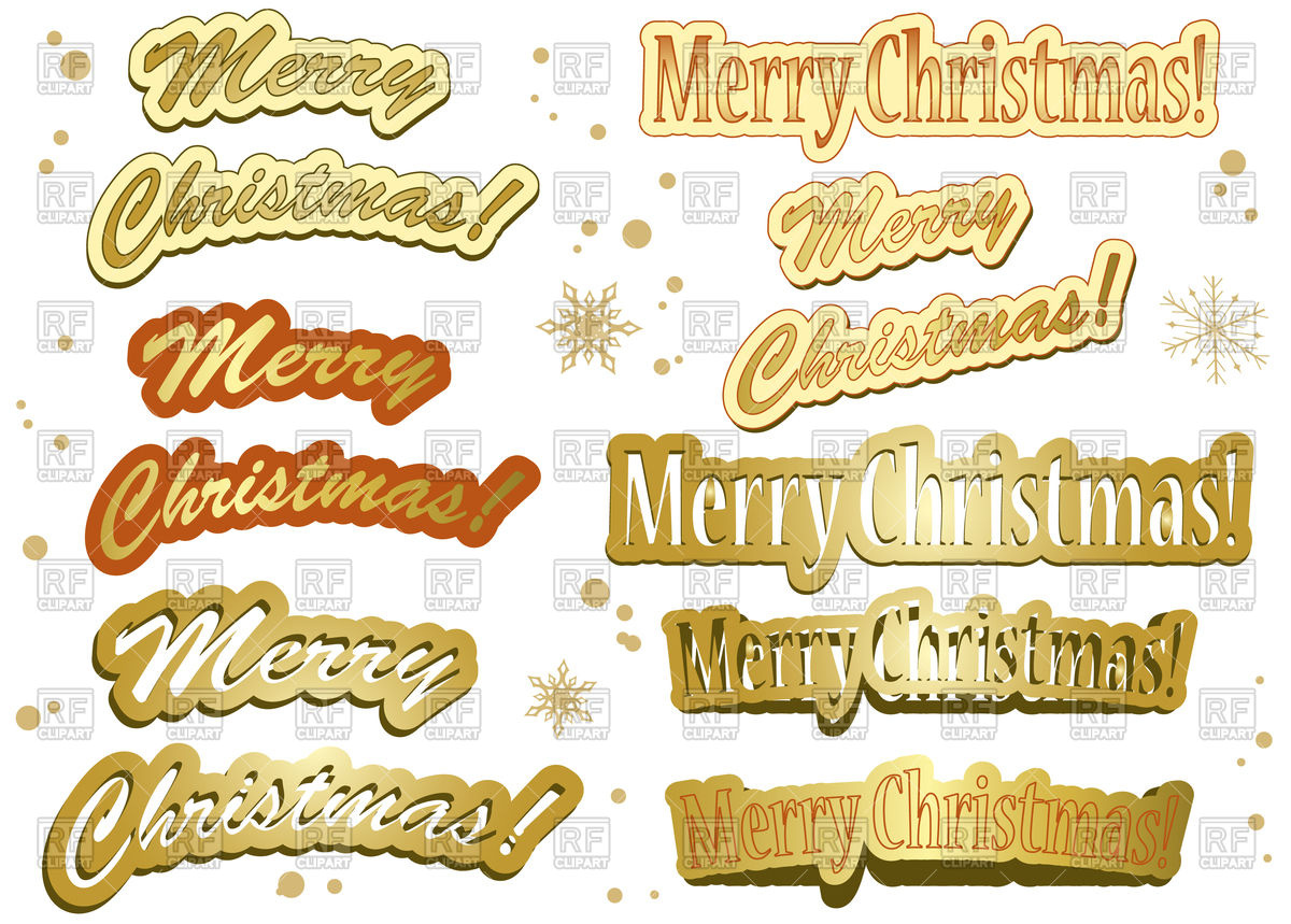 1200x859 Set Of Golden Merry Christmas Stickers Vector Image Of Objects