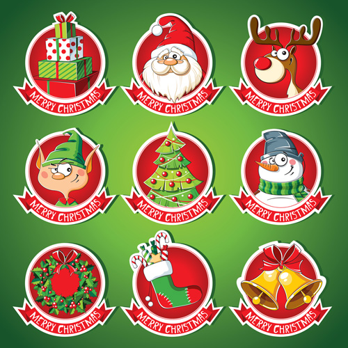 500x500 Christmas Lables Peeling Stickers Vector Free Download