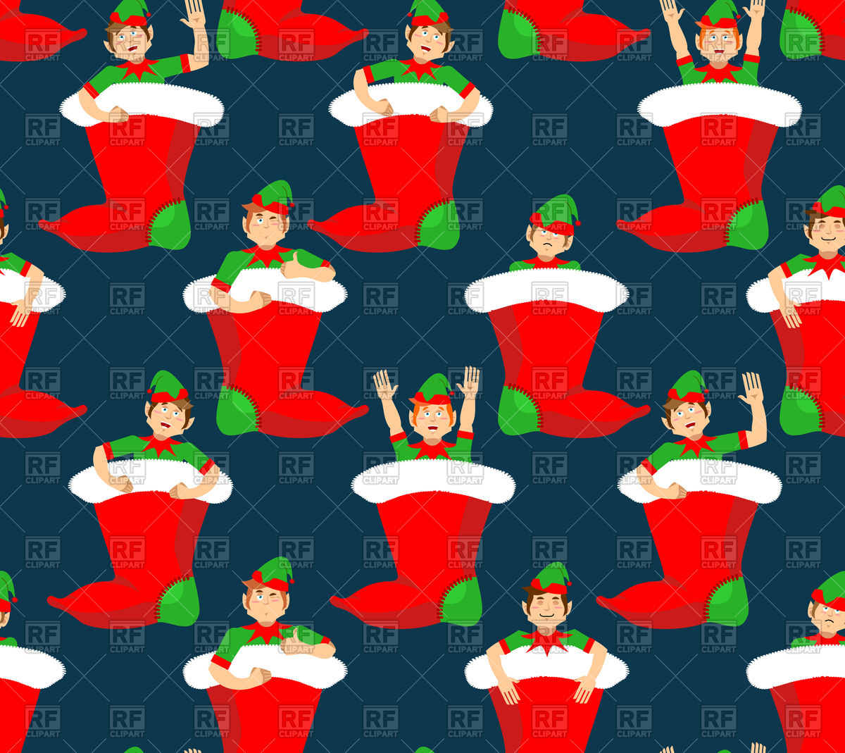 1200x1069 Christmas Stocking And Santa Elf Pattern Little Claus Helper