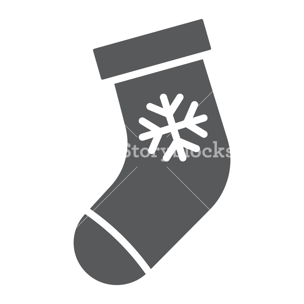 1000x1000 Christmas Stocking Glyph Icon, Christmas And Winter, Sock Sign
