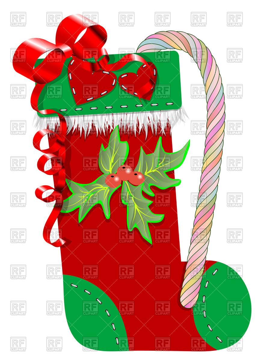 848x1200 Christmas Stocking Isolated On A White Background Vector Image