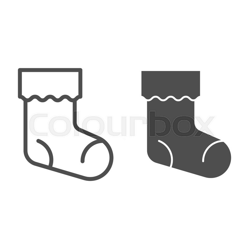 800x800 Christmas Stocking Line And Glyph Stock Vector Colourbox