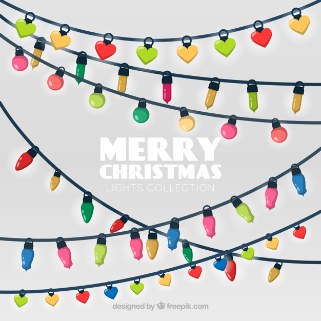 626x626 Colorful Christmas String Lights Vector Free Download