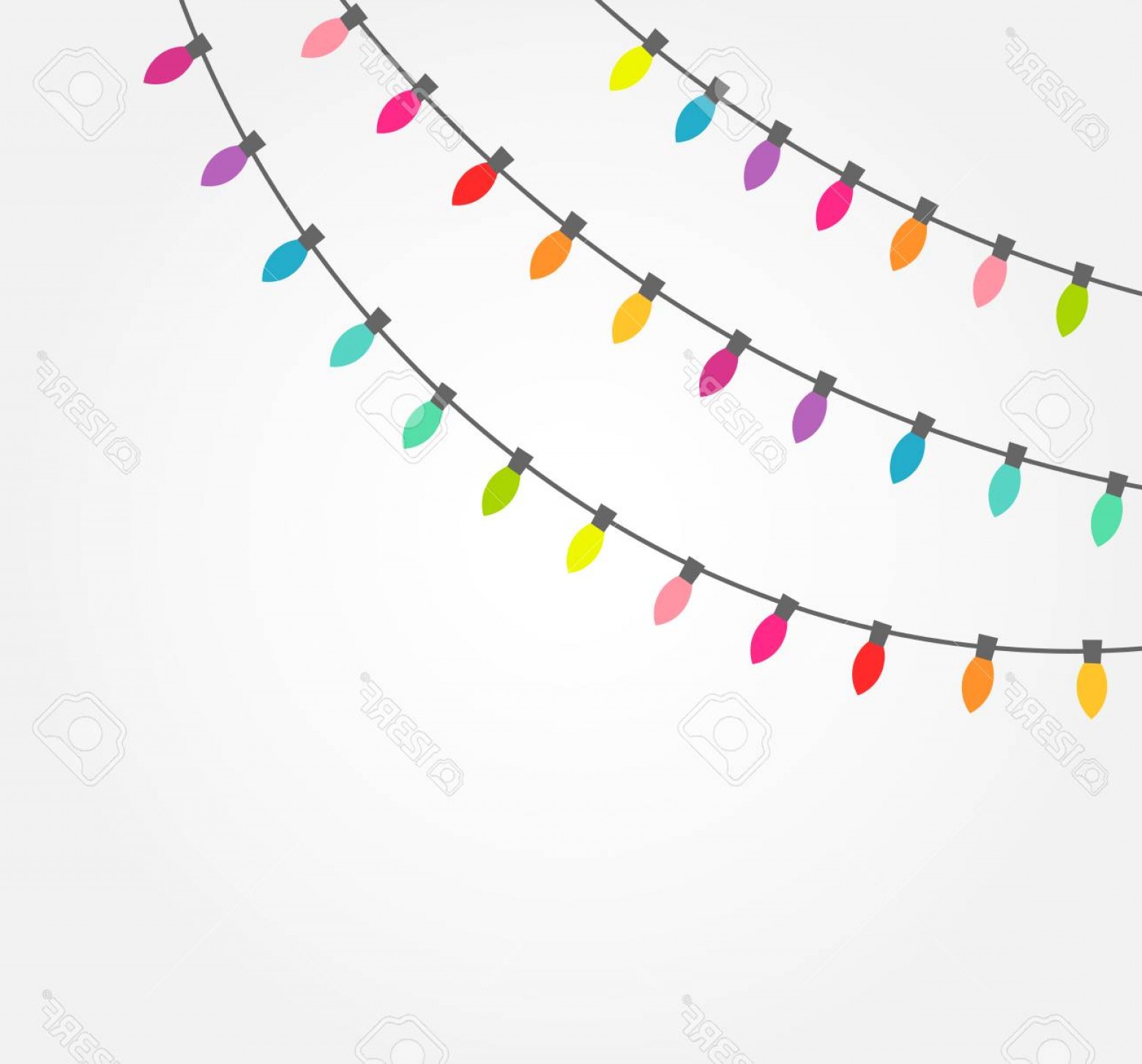 1560x1453 Photostock Vector Strings Of Colorful Decorative Christmas Lights