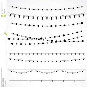 300x300 Santas Hat And String Of Christmas Lights Vector Clipart