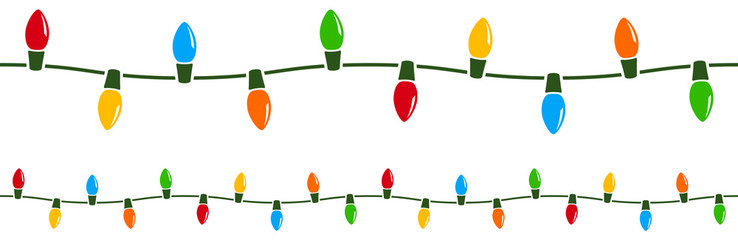 738x240 Vector Illustration Of A String Of Colorful Holiday Lights That