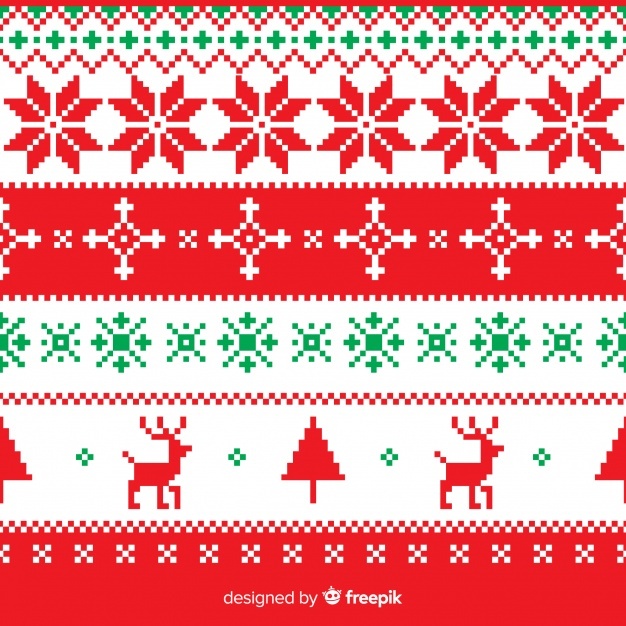 626x626 Christmas Knitting Pattern Vector Free Download