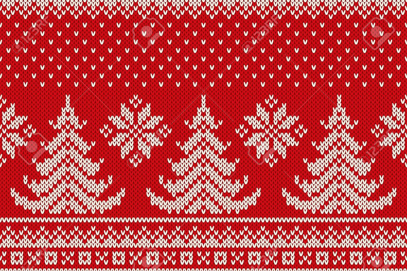 1300x865 Winter Holiday Seamless Knitting Pattern With Christmas Trees